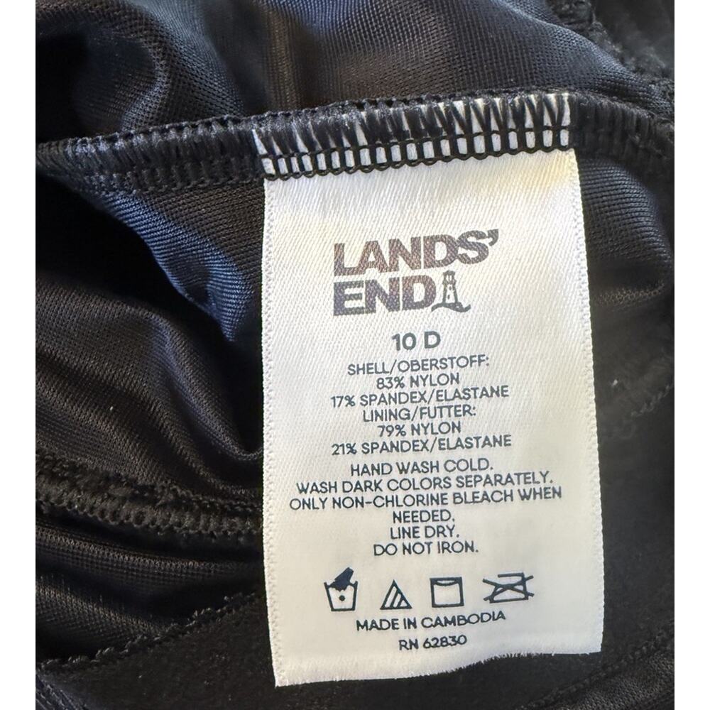 LANDS END Black Tummy Control Slimming Swim Dress Swimsuit One piece Women's 10D - Picture 7 of 7